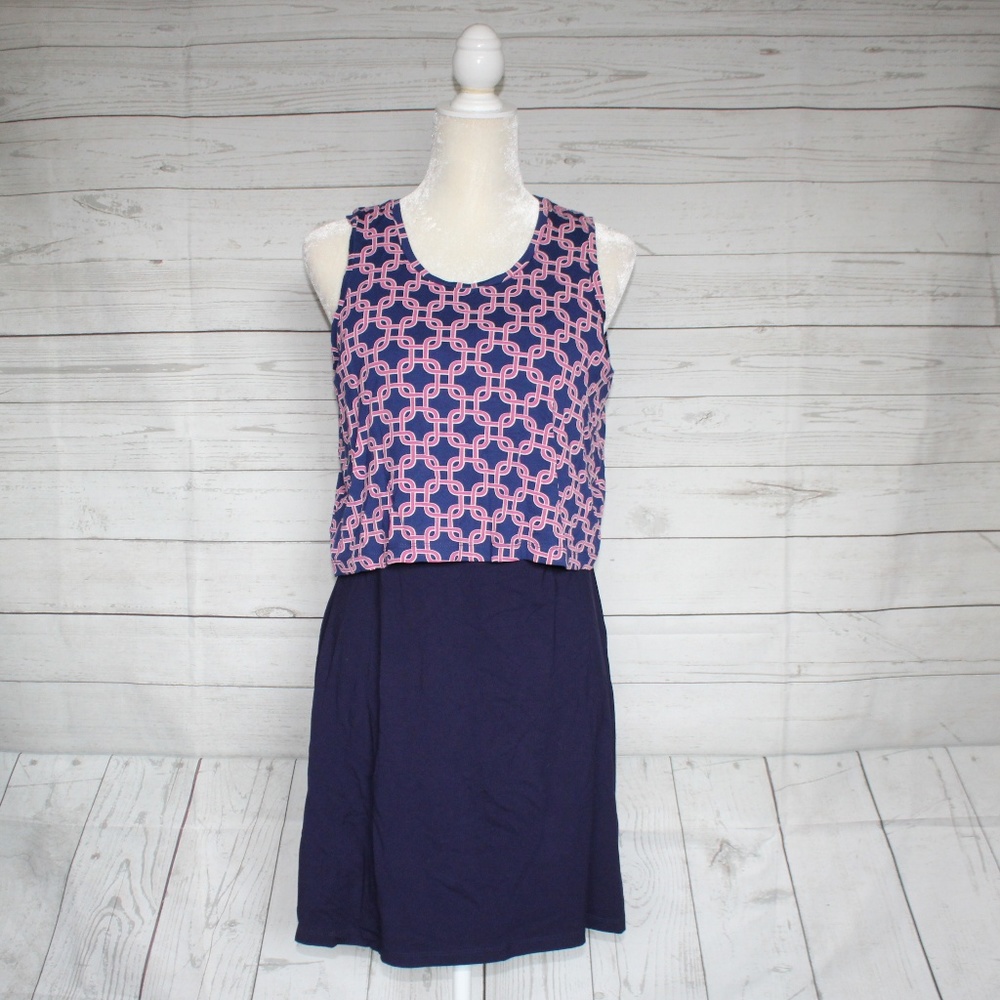 Charming Charlie Layered Dark Blue Dress